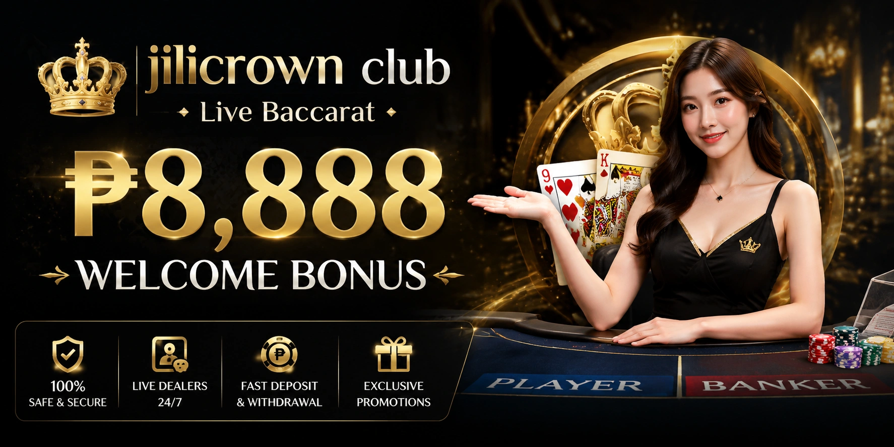 JILICROWN Casino: Trải Nghiệm Giải Trí Trực Tuyến Hấp Dẫn banner